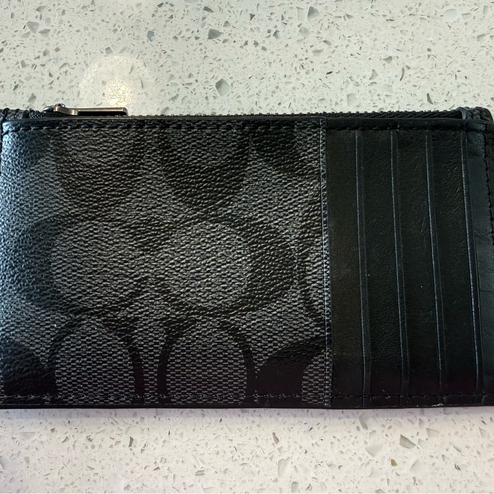 Coach Black Patterned Card Holder